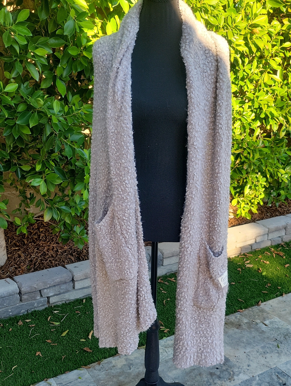 Soft Gray Textured Winter Cozy Scarf Shawl